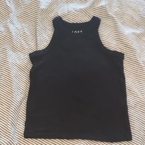 LOFT Black Racerback Tank Top